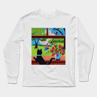 Window Cat Long Sleeve T-Shirt